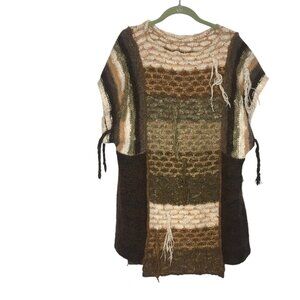 Answers By Riddles Sweater Large Vintage 70s Shaggy Chunky Knit  Boho Baja Hippy